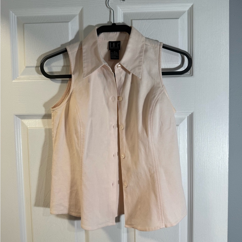 INC International - Women’s - Pink  Sleeveless Button Down Shirt